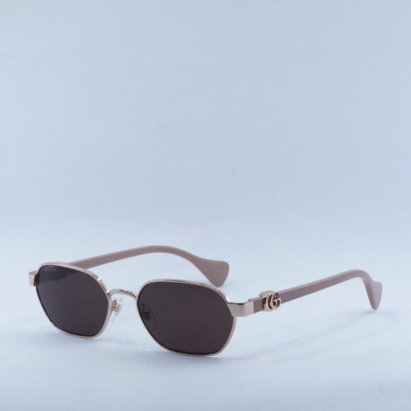 Gucci GG1593S 003 Sunglasses Rose Gold Oval Frame, Dark Violet Lenses main image 4